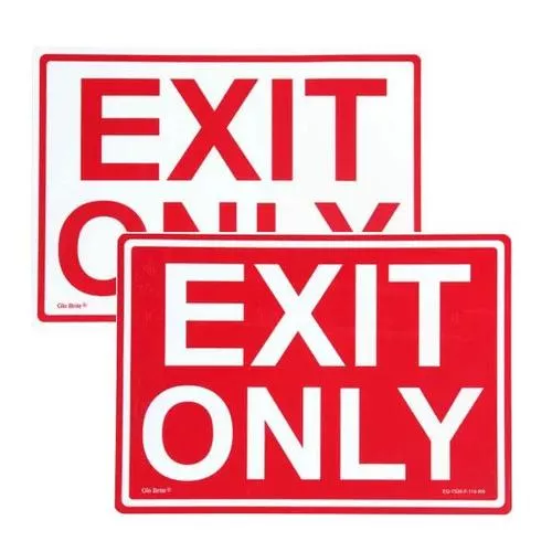 'Exit Only' Photoluminescent Sign