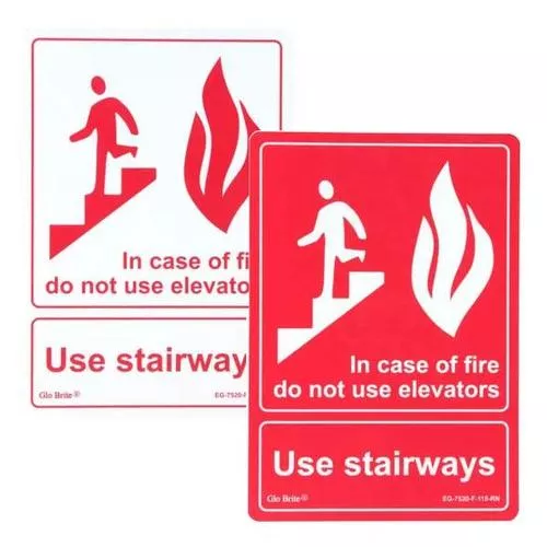 'Use Stairways' Photoluminescent Sign